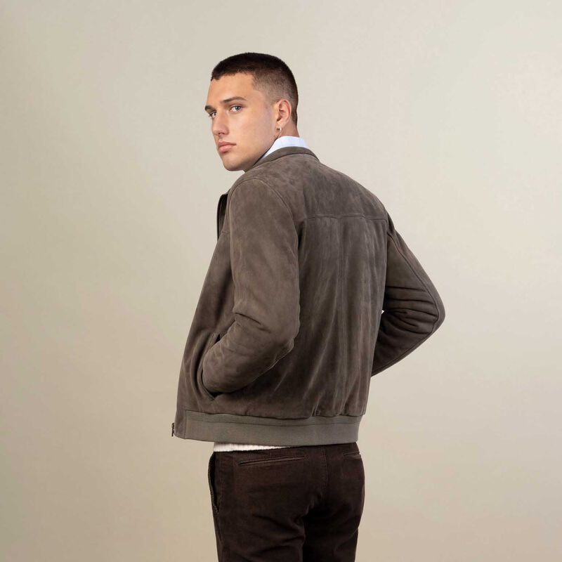 Rembrandt Bursa Khaki Green Suede Jacket image number 1
